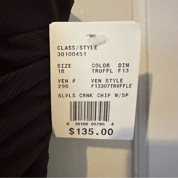 David’s Bridal empire waist bridesmaid dress size 18 brown chiffon sleeveless - Picture 6 of 10